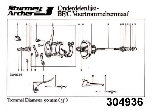 Sturmey Archer SA v naaf BFC tr-Grijs