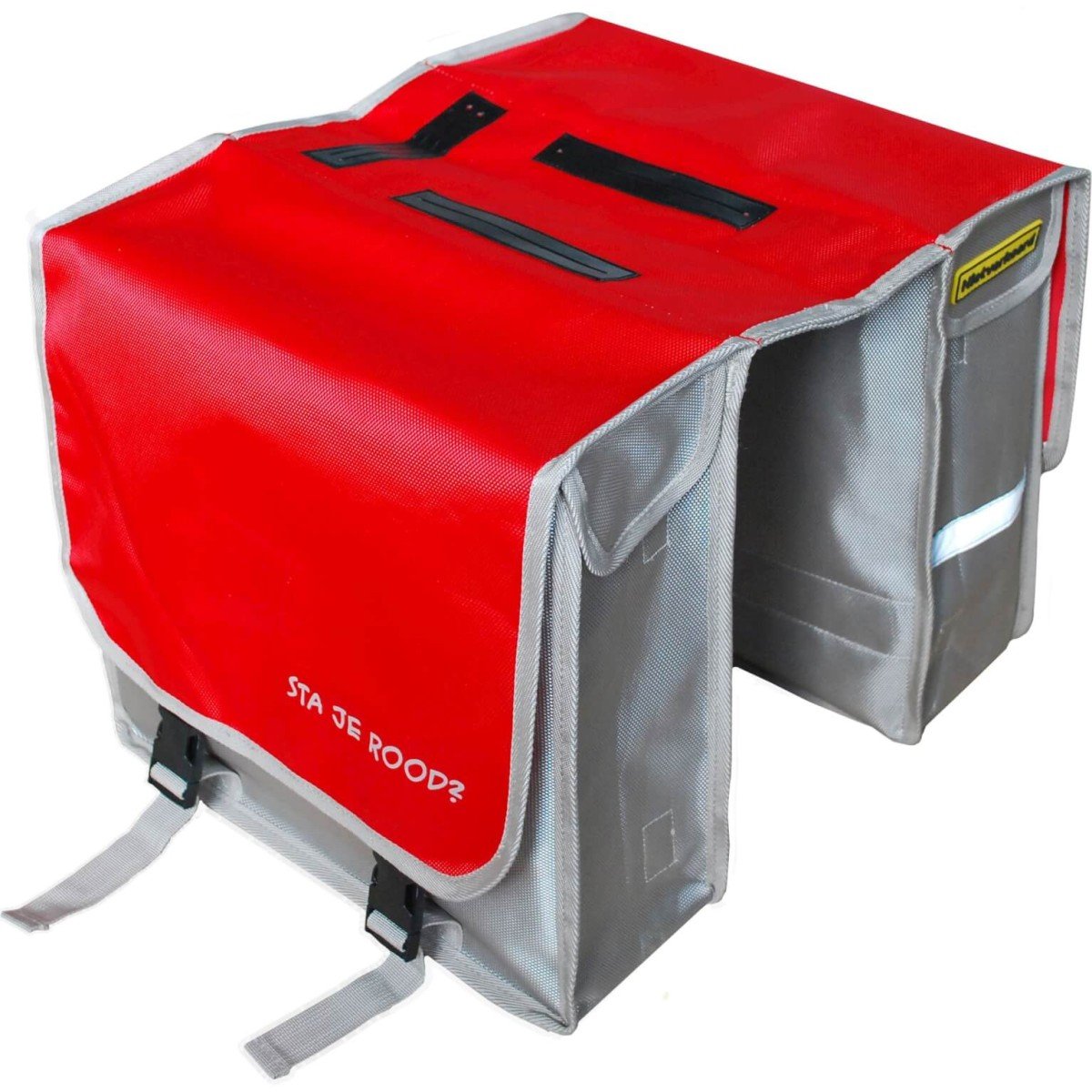 Niet Verkeerd NV dubb tas Basic nylon rd/grs-Grijs – Rood