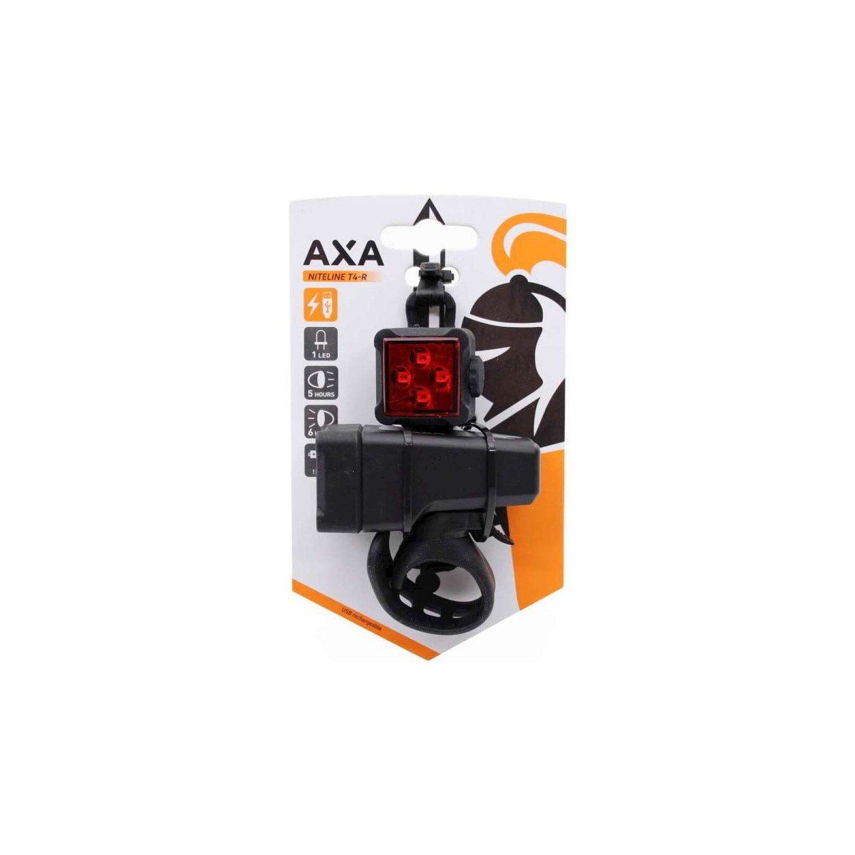 Axa verlichting set Niteline T4R usb-Zwart