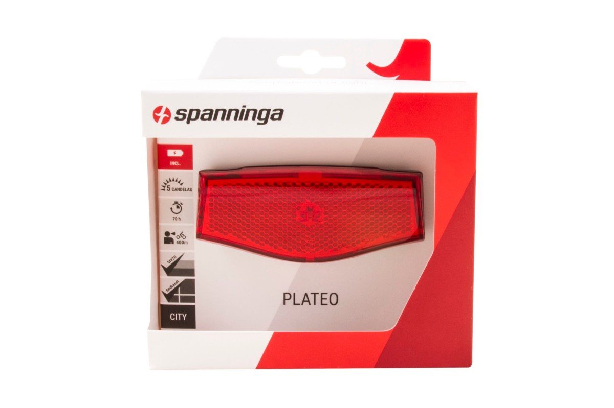 Spanninga achterlicht Plateo Xb batterij 50/80mm-Black