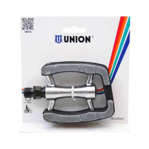 Union pedalen 823 alu zilver zwart grijze inleg op-Grijs