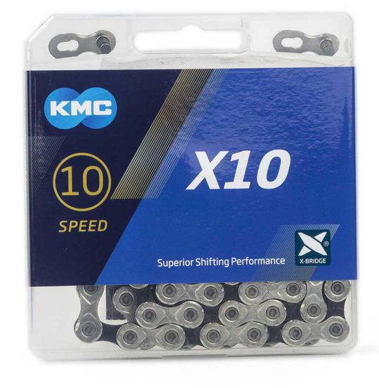 Kmc ketting X10 silver/black 114s-Zilver