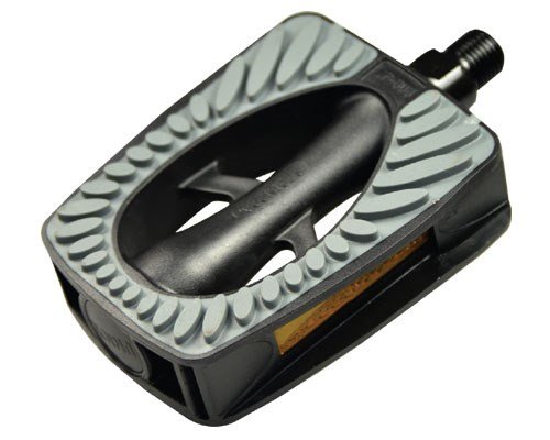 Union pedalen 808 anti-slip zwart grijze inleg op-Zwart/Grijs